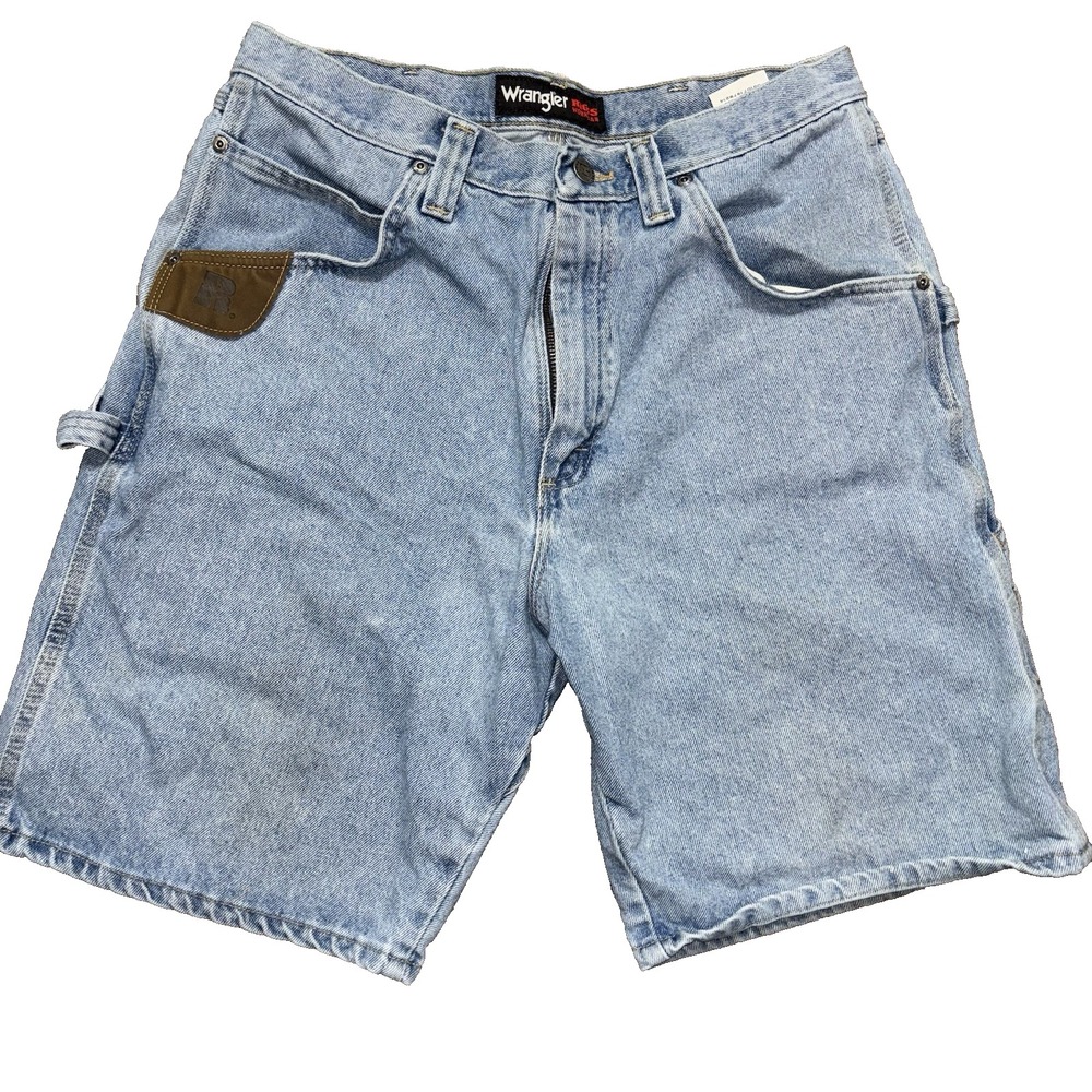 Wrangler Riggs Workwear Carpenter Jean Shorts Men Size 34 Blue Denim 100% Cotton